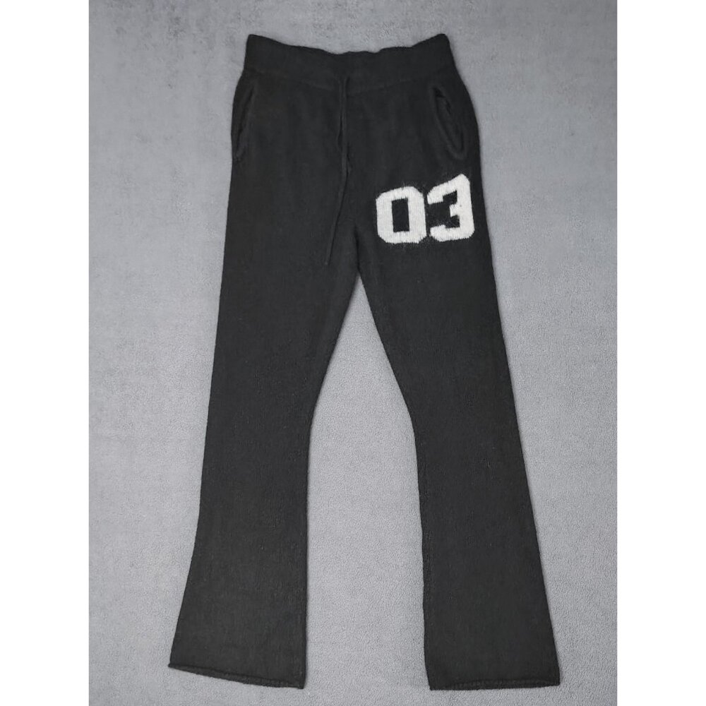 END DAYS "03" Mohair Flared Sweatpants Men's Sz (L) Streetwear Y2K Japan *(Rare)